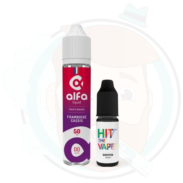 Framboise Cassis 50mL avec boosters de nicotine - Alfaliquid